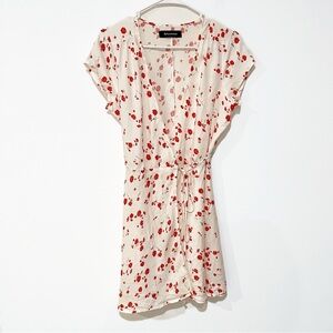 Reformation Ports Wrap Tie Mini Dress in Eleanor Red Floral Print size medium